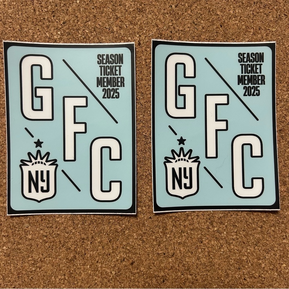 Gotham FC Season Ticket Member 2025 Stickers - Light Blue and Black